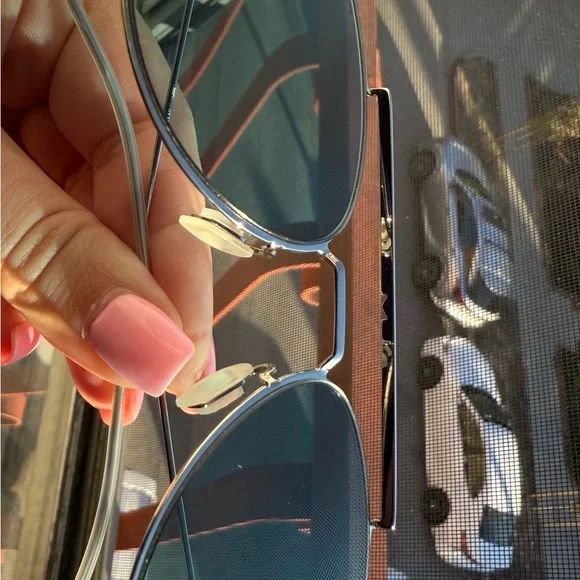 Montblanc Silver Aviator Sunglasses Blue/Green Lenses 54mm